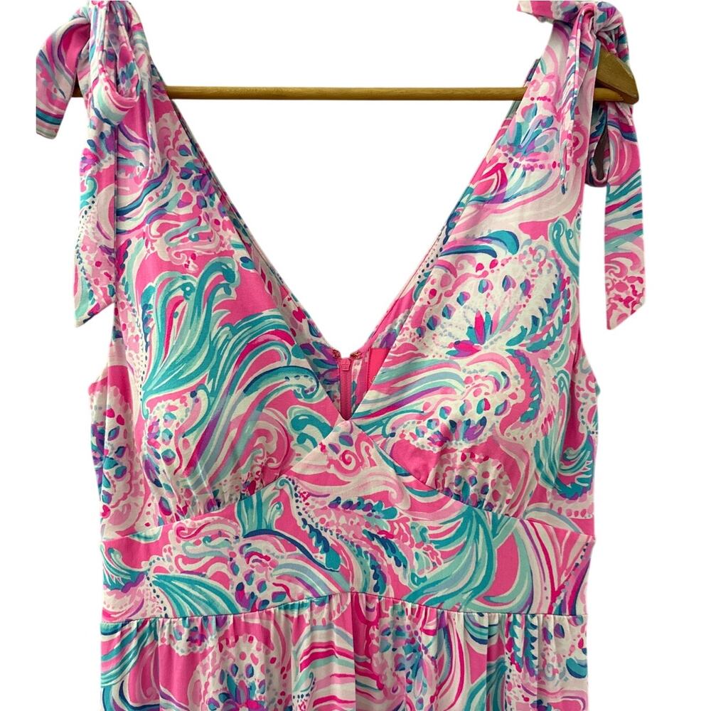 RARE Lilly Pulitzer Maxine Dress Midi Prosecco Pink Don't Be Jelly Dress Size 12 - Picture 6 of 11